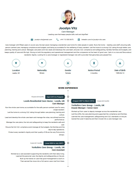 Care Manager resume example