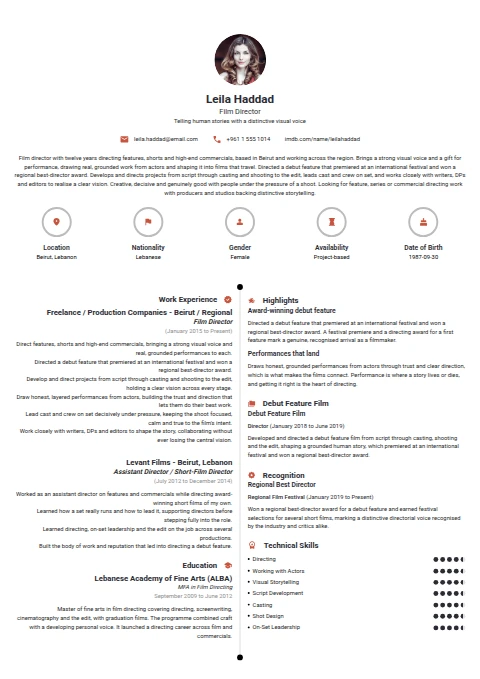 Film Director resume example