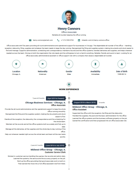 Office Associate resume example